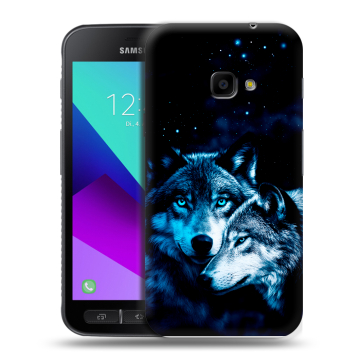 Пластиковый чехол на Samsung Galaxy Xcover 4 с принтом Волки Пластиковый чехол на Samsung Galaxy Xcover 4 с принтом Волки