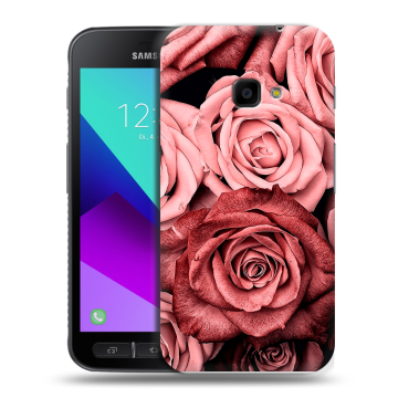 Пластиковый чехол на Samsung Galaxy Xcover 4 с принтом Цветы розы Пластиковый чехол на Samsung Galaxy Xcover 4 с принтом Цветы розы