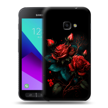 Пластиковый чехол на Samsung Galaxy Xcover 4 с принтом Розы красные