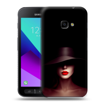 Пластиковый чехол на Samsung Galaxy Xcover 4 с принтом Девушка в шляпе