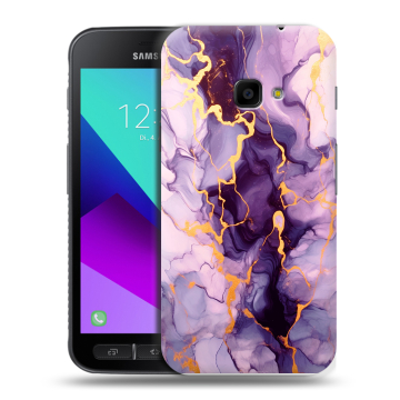 Пластиковый чехол на Samsung Galaxy Xcover 4 с принтом Мрамор