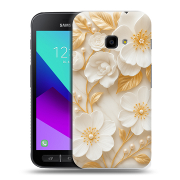 Пластиковый чехол на Samsung Galaxy Xcover 4 с принтом Цветы