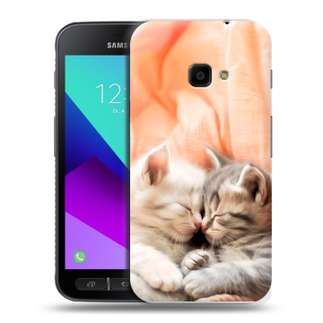 Пластиковый чехол на Samsung Galaxy Xcover 4 с принтом Котята