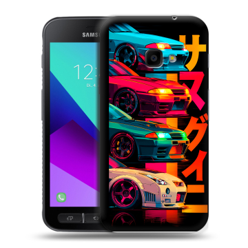 Пластиковый чехол на Samsung Galaxy Xcover 4 с принтом Гоночные машины