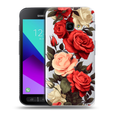Пластиковый чехол на Samsung Galaxy Xcover 4 с принтом Розы