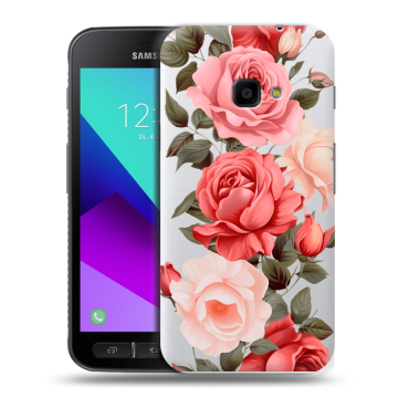 Пластиковый чехол на Samsung Galaxy Xcover 4 с принтом Розы