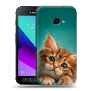 Пластиковый чехол на Samsung Galaxy Xcover 4 с принтом котенок