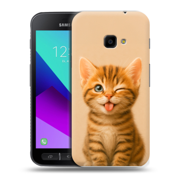 Пластиковый чехол на Samsung Galaxy Xcover 4 с принтом котенок
