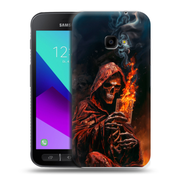 Пластиковый чехол на Samsung Galaxy Xcover 4 с принтом Скелет и карты