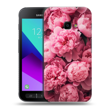 Пластиковый чехол на Samsung Galaxy Xcover 4 с принтом цветы пионы