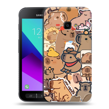 Пластиковый чехол на Samsung Galaxy Xcover 4 с принтом капибара