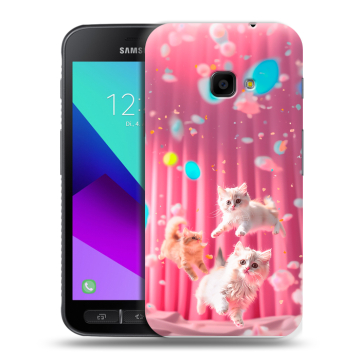 Пластиковый чехол на Samsung Galaxy Xcover 4 с принтом милые котики Пластиковый чехол на Samsung Galaxy Xcover 4 с принтом милые котики