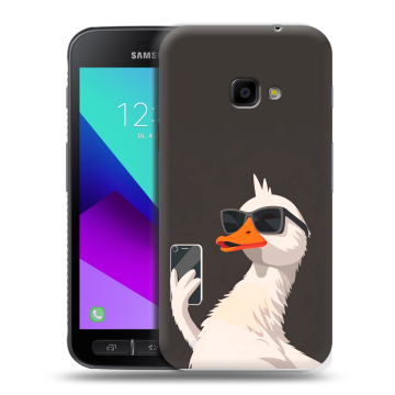 Пластиковый чехол на Samsung Galaxy Xcover 4 с принтом утка в очках