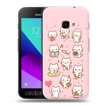 Пластиковый чехол на Samsung Galaxy Xcover 4 с принтом Hello Kitty Хелоу Кити
