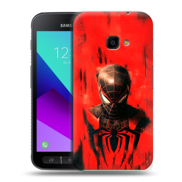 Пластиковый чехол на Samsung Galaxy Xcover 4 с принтом человек паук spiderman