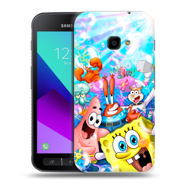 Пластиковый чехол на Samsung Galaxy Xcover 4 с принтом спанчбоб спанч боб