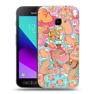 Пластиковый чехол на Samsung Galaxy Xcover 4 с принтом капибары