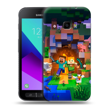 Пластиковый чехол на Samsung Galaxy Xcover 4 с принтом Майнкрафт Minecraft Пластиковый чехол на Samsung Galaxy Xcover 4 с принтом Майнкрафт Minecraft