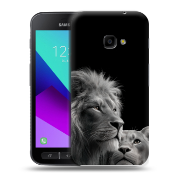 Пластиковый чехол на Samsung Galaxy Xcover 4 с принтом Лев кошки Пластиковый чехол на Samsung Galaxy Xcover 4 с принтом Лев кошки