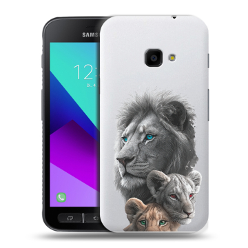 Пластиковый чехол на Samsung Galaxy Xcover 4 с принтом Львы Пластиковый чехол на Samsung Galaxy Xcover 4 с принтом Львы