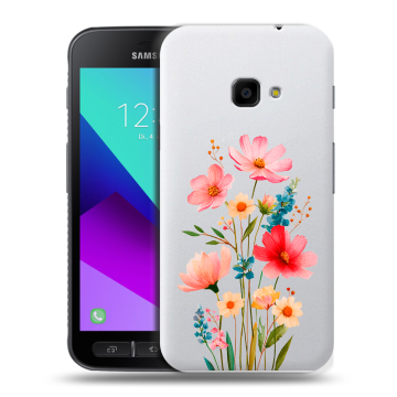 Пластиковый чехол на Samsung Galaxy Xcover 4 с принтом Цветы Пластиковый чехол на Samsung Galaxy Xcover 4 с принтом Цветы