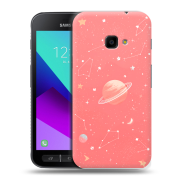 Пластиковый чехол на Samsung Galaxy Xcover 4 с принтом Розовый космос Пластиковый чехол на Samsung Galaxy Xcover 4 с принтом Розовый космос