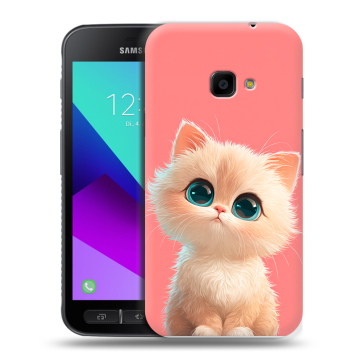 Пластиковый чехол на Samsung Galaxy Xcover 4 с принтом Розовый котенок Пластиковый чехол на Samsung Galaxy Xcover 4 с принтом Розовый котенок