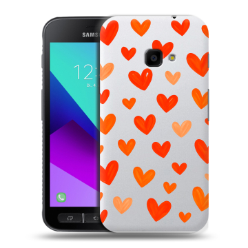 Пластиковый чехол на Samsung Galaxy Xcover 4 с принтом Сердечки Пластиковый чехол на Samsung Galaxy Xcover 4 с принтом Сердечки