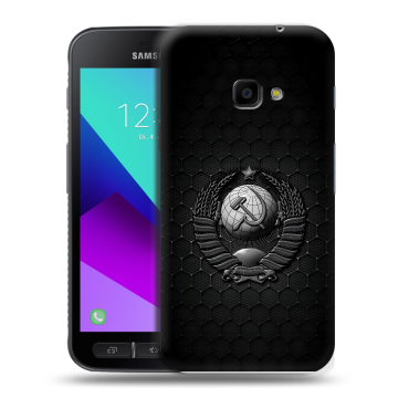 Пластиковый чехол на Samsung Galaxy Xcover 4 с принтом Герб Флаг СССР