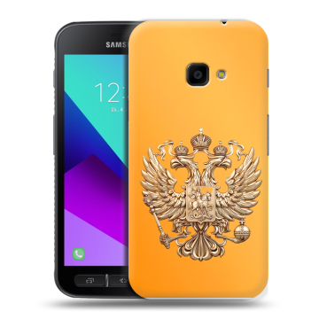 Пластиковый чехол на Samsung Galaxy Xcover 4 с принтом Герб Флаг России Пластиковый чехол на Samsung Galaxy Xcover 4 с принтом Герб Флаг России