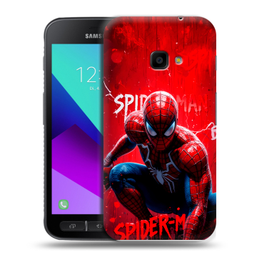 Пластиковый чехол на Samsung Galaxy Xcover 4 с принтом Spiderman Человек паук Пластиковый чехол на Samsung Galaxy Xcover 4 с принтом Spiderman Человек паук