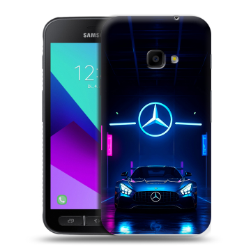 Пластиковый чехол на Samsung Galaxy Xcover 4 с принтом Mercedes Мерседес