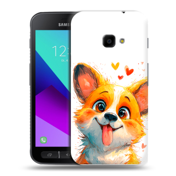 Пластиковый чехол на Samsung Galaxy Xcover 4 с принтом корги