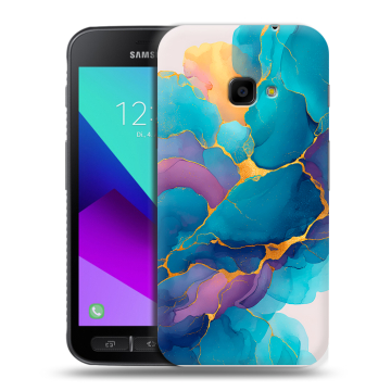 Пластиковый чехол на Samsung Galaxy Xcover 4 с принтом Мрамор блестки Пластиковый чехол на Samsung Galaxy Xcover 4 с принтом Мрамор блестки