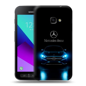 Пластиковый чехол на Samsung Galaxy Xcover 4 с принтом Mercedes Мерседес