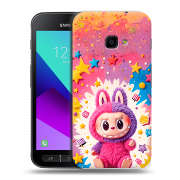 Пластиковый чехол на Samsung Galaxy Xcover 4 с принтом Labubu Лабубу