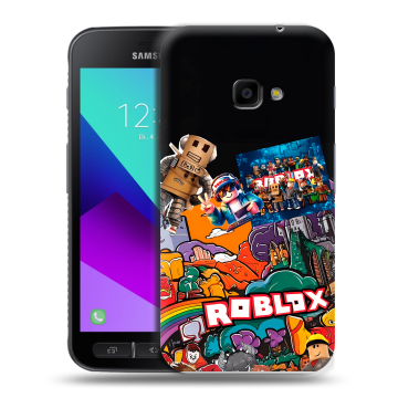 Пластиковый чехол на Samsung Galaxy Xcover 4 с принтом Roblox Роблокс