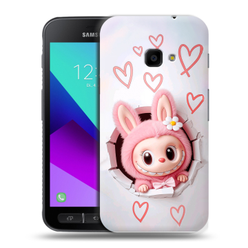 Пластиковый чехол на Samsung Galaxy Xcover 4 с принтом Labubu Лабубу