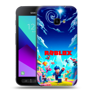 Пластиковый чехол на Samsung Galaxy Xcover 4 с принтом Roblox Роблокс