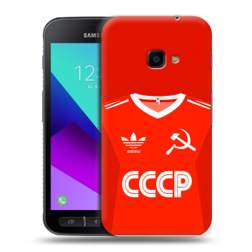 Пластиковый чехол на Samsung Galaxy Xcover 4 с принтом Флаг Герб СССР Пластиковый чехол на Samsung Galaxy Xcover 4 с принтом Флаг Герб СССР