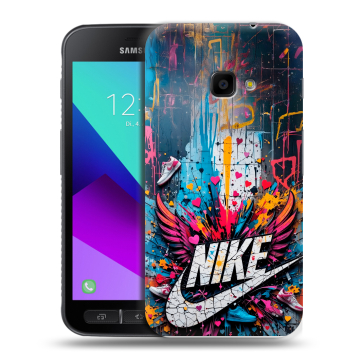 Пластиковый чехол на Samsung Galaxy Xcover 4 с принтом Nike Найк