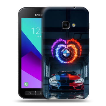Пластиковый чехол на Samsung Galaxy Xcover 4 с принтом BMW БМВ