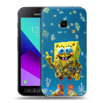 Пластиковый чехол на Samsung Galaxy Xcover 4 с принтом Спанч боб Спанчбоб