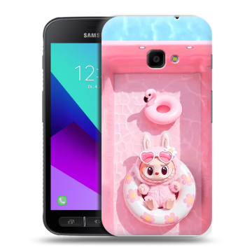 Пластиковый чехол на Samsung Galaxy Xcover 4 с принтом Labubu Лабубу