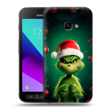 Пластиковый чехол на Samsung Galaxy Xcover 4 с принтом Гринч Новый год Рождество Пластиковый чехол на Samsung Galaxy Xcover 4 с принтом Гринч Новый год Рождество