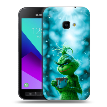 Пластиковый чехол на Samsung Galaxy Xcover 4 с принтом Новый год гринч Пластиковый чехол на Samsung Galaxy Xcover 4 с принтом Новый год гринч