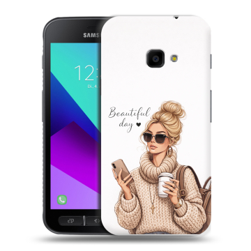 Пластиковый чехол на Samsung Galaxy Xcover 4 с принтом женский