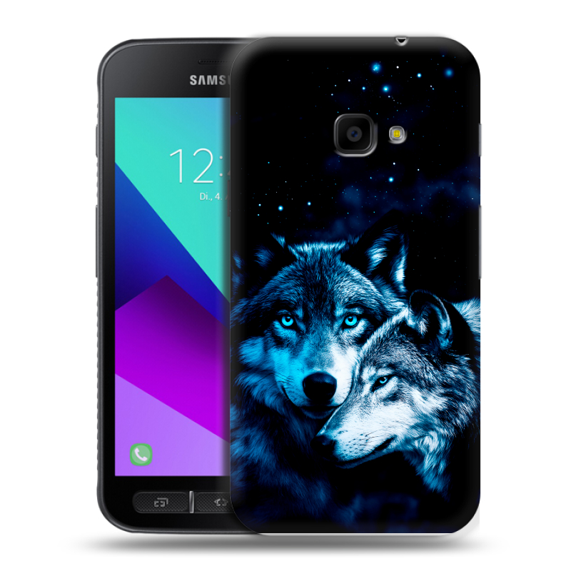 Пластиковый чехол на Samsung Galaxy Xcover 4 с принтом Волки Пластиковый чехол на Samsung Galaxy Xcover 4 с принтом Волки