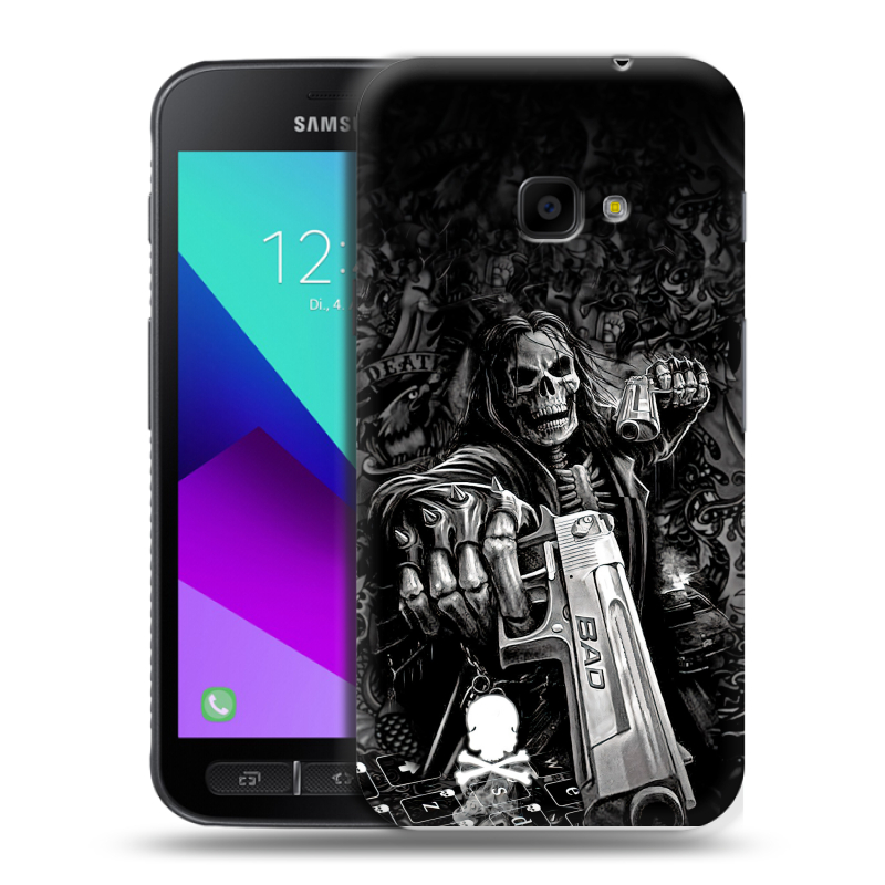 Пластиковый чехол на Samsung Galaxy Xcover 4 с принтом Скелет Пластиковый чехол на Samsung Galaxy Xcover 4 с принтом Скелет