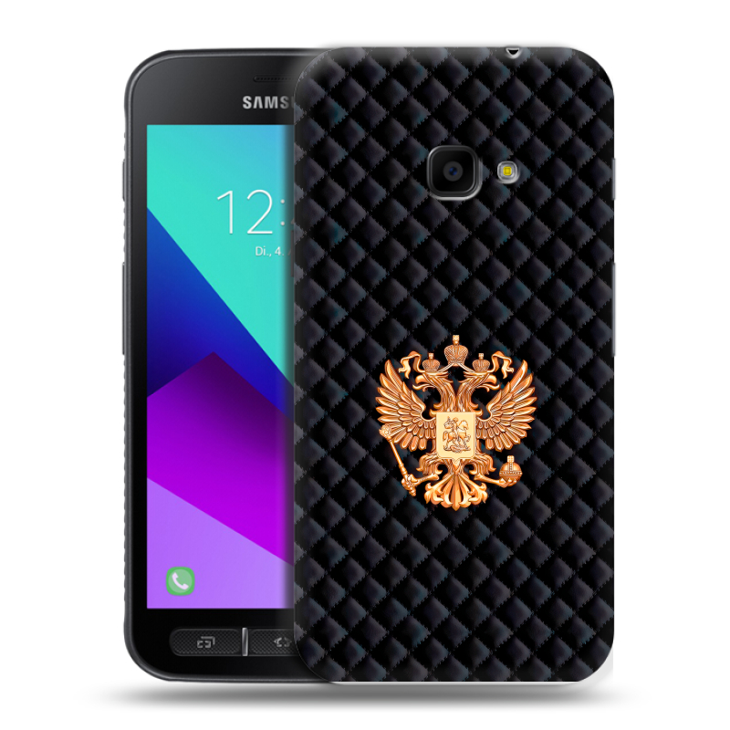 Пластиковый чехол на Samsung Galaxy Xcover 4 с принтом Герб России принт Пластиковый чехол на Samsung Galaxy Xcover 4 с принтом Герб России принт